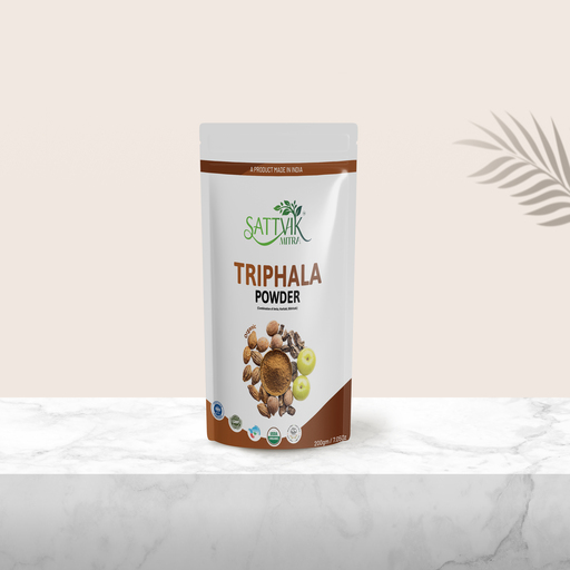 SattvikMitra Organic Triphala Powder | USDA Certified | 200g | Pure Amalaki + Bibhitaki + Haritaki Blend | Digestive Health, Detox & Gut Cleanse | No Additives | Chemical-Free